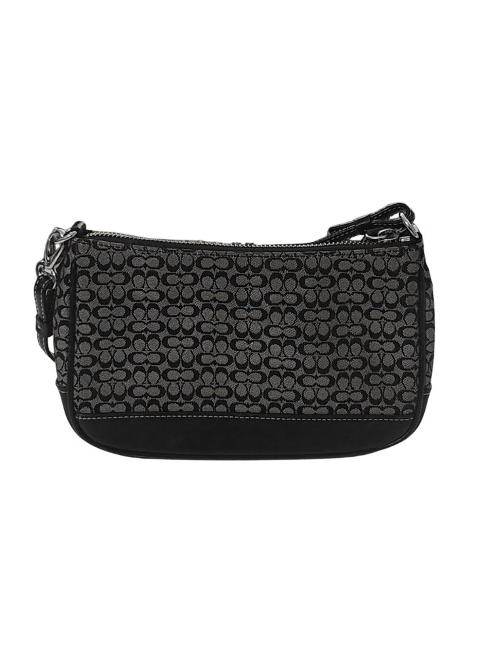 Vintage Coach Black Gray Signature Jacquard Mini Demi Shoulder Bag 8x5